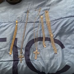 Silver Chains And Bracelets And Gold 