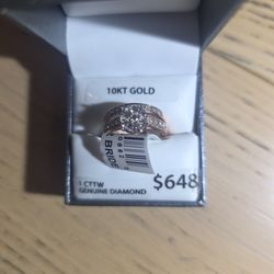 10K Rose Gold Wedding Set Brand New Christmas Gift