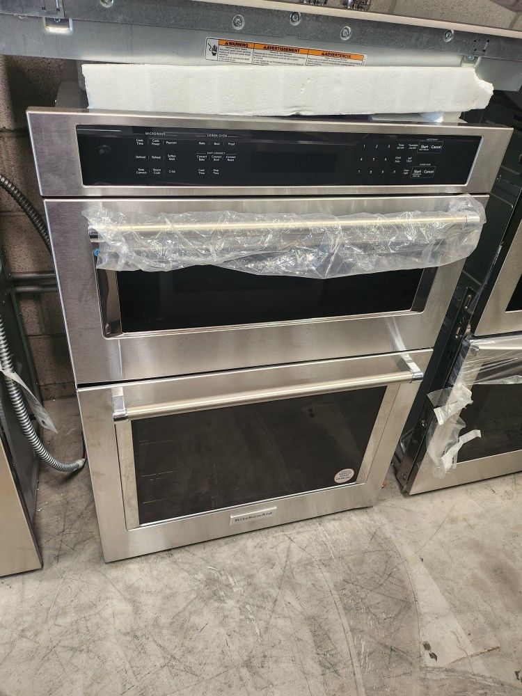 KitchenAid Combination Wall Oven ,microwave  Convection Smart Electric Stainless Steel New 