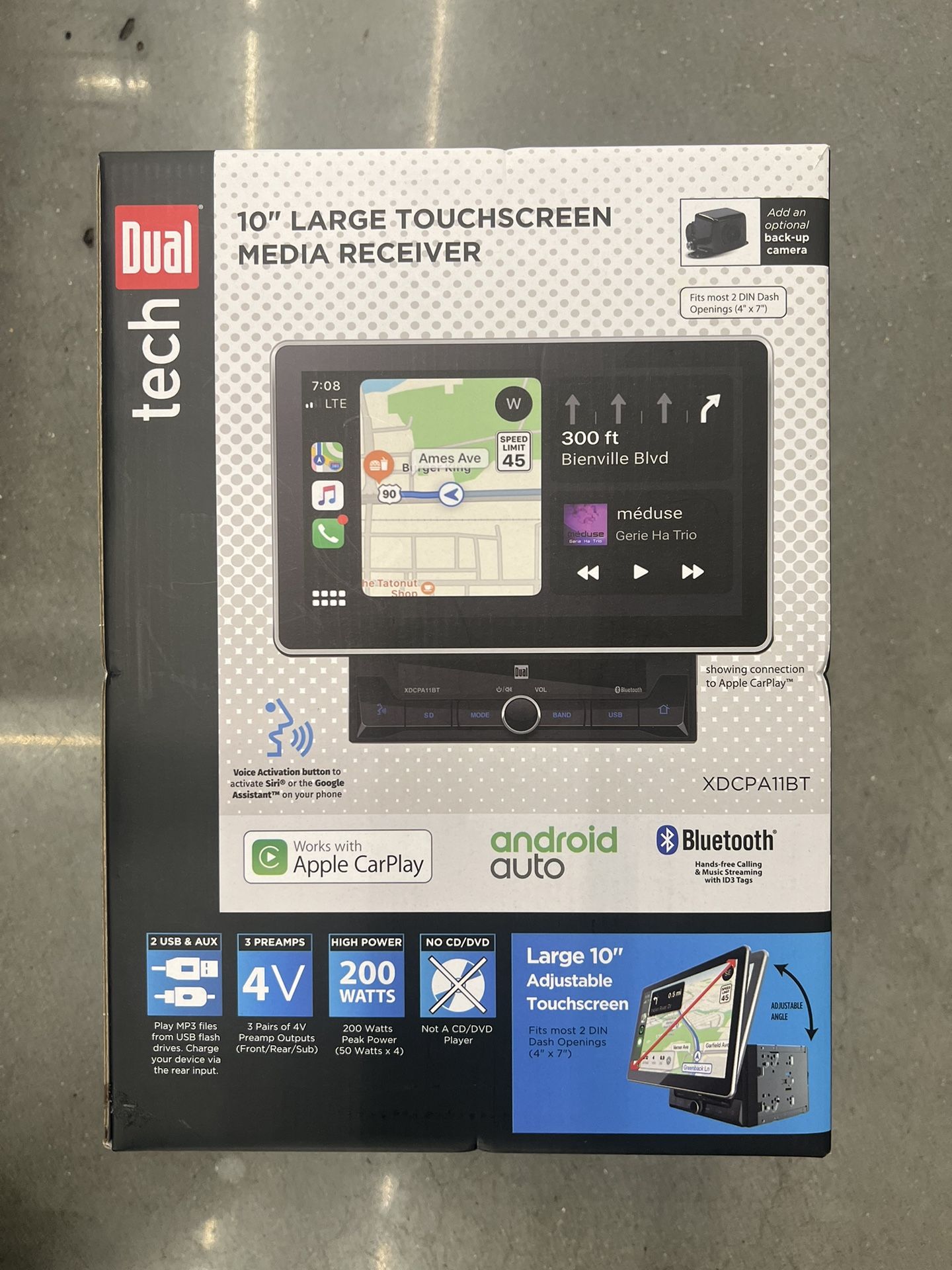 Dual XDCPA11BT 10.1" Double DIN Car Stereo, Apple CarPlay Android Auto - NEW