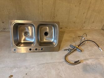 Kohler Stainless Steel Double Bin Kitchen Sink & Faucet