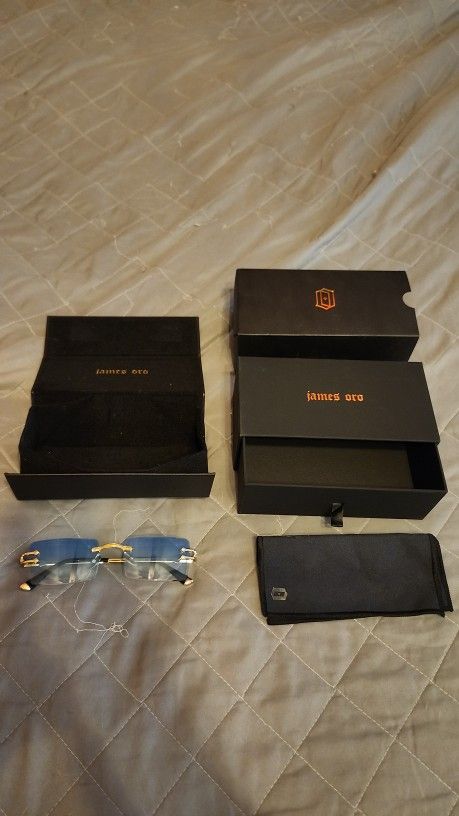 James Oro Glasses Blue Tint 