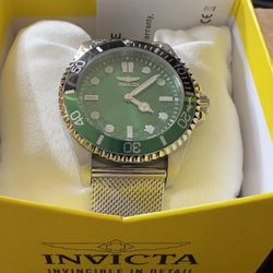 Invicta Pro Diver 43mm Black/Silver/Green Bracelet Men’s Watch BRAND NEW IN BOX 
