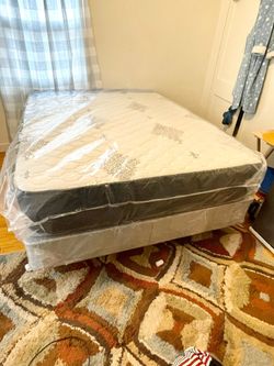 Brand New Thick Queen Size Mattress And Boxspring Included  - Delivery Available To All Cities 🚚