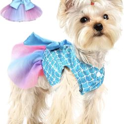 Mermaid pet dress cloth new size large (for poodle, shitzhu, Boston terrier , small/med dogs) new