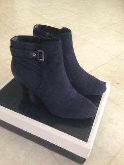 Ladies blue ankle booties