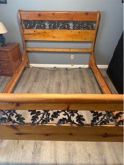 Wooden queen size bed frame