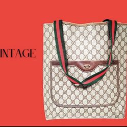 Gucci vintage GG web shopping tote in good condition