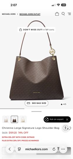 Michael Kors Christina Large Signature Logo Shoulder Bag