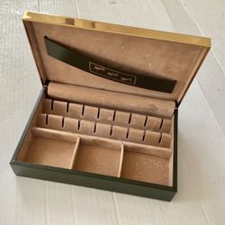 Pre-1970s Men’s / Women’s Jewelry Travel Box Lined Container Cufflinks, Rings, Necklaces etc. Holder