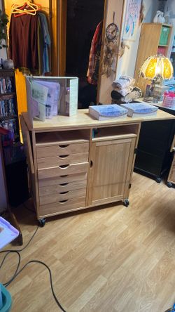 Cabinet With Lots Of Art Stamps And Misc Stuff