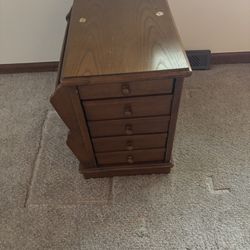 Side Table With Storage Drawers 