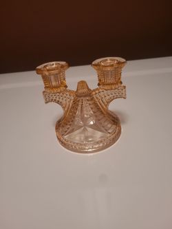Pink Glass Candle Holder