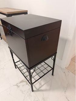 Filing cabinet - wood on metal base