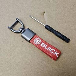Brand New Buick Red Leather Strap Keychain Keyring