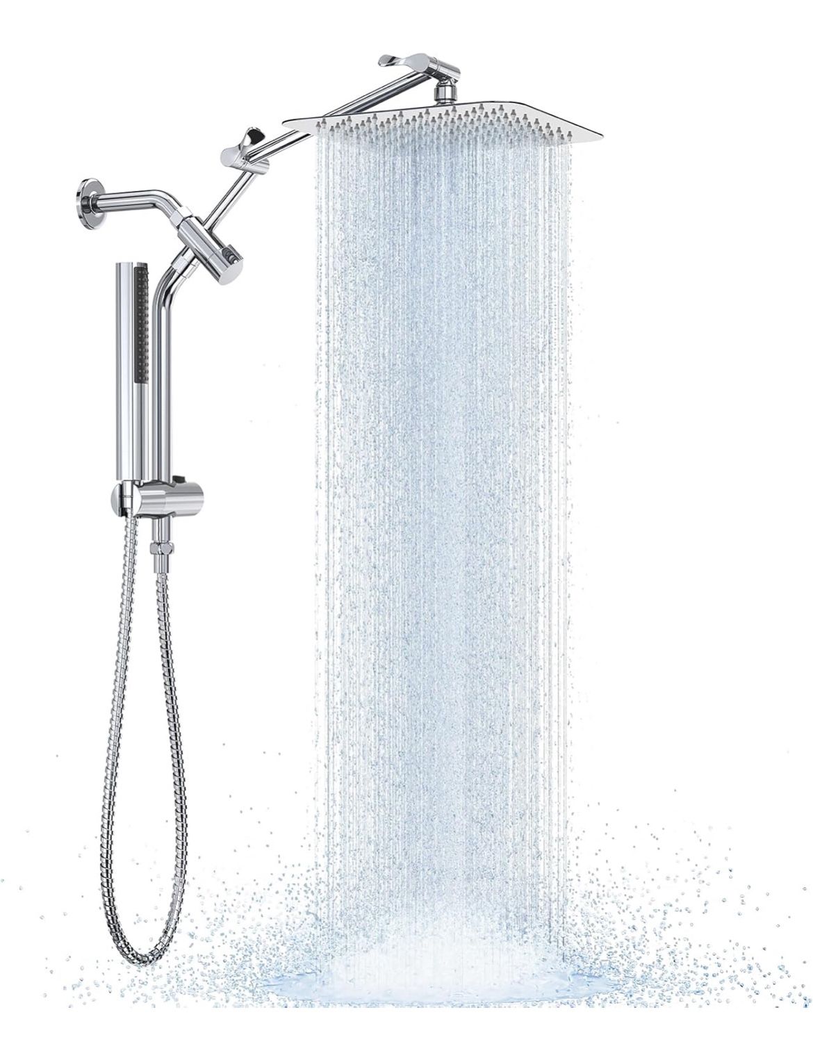 Veken 10" Luxurious All Metal Rain Shower Head with Handheld Spray Combo