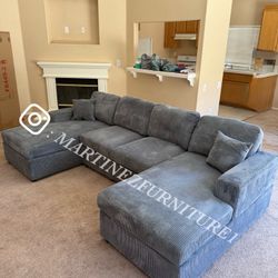 BRAND NEW DARK GREY DOUBLE CHAISE SECTIONAL SOFA COUCH (NEW IN BOXES 📦 )