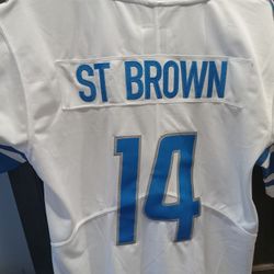 Authentic Detroit Lions NFL Jersey Amon-Ra St Brown Size Adult Small. New With Tags. 