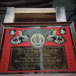 Budweiser Beer Bar Sign Mirror 