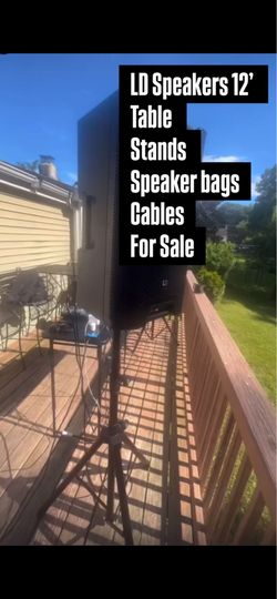 DJ Setup Speakers Stands Tables Bags Cables