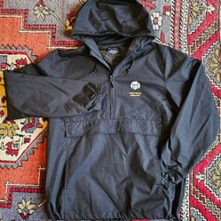 Windbreaker 3/4 Zip, Hood Long Sleeve. Men's Large