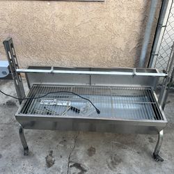 Stainless steel rotisserie grill