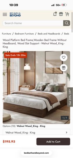 Wood platform king bed