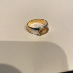 Man’s Ring With Yellow Citrine Gemstone