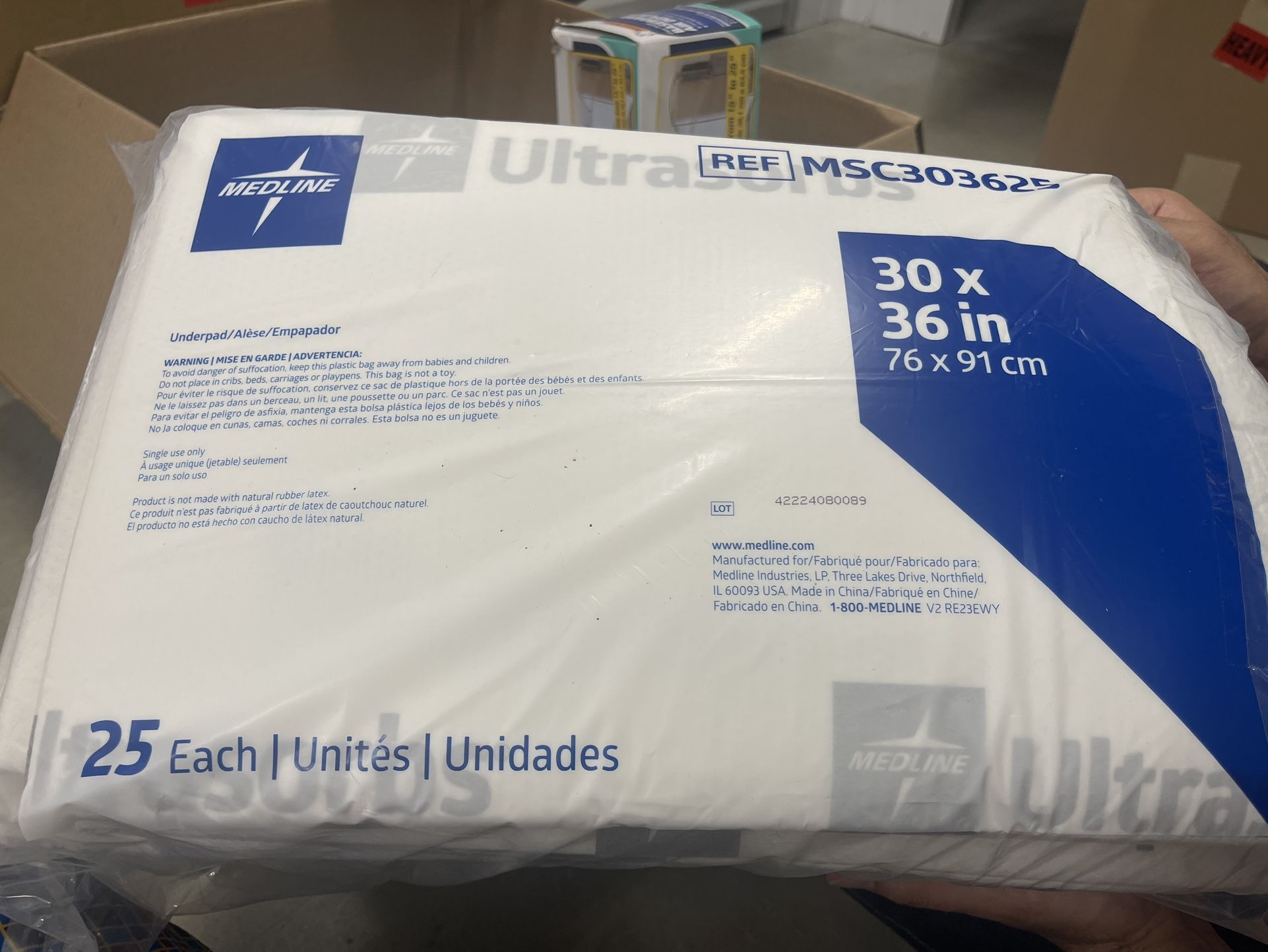 Medline Ultrasorb Drypads 30*36  25 Count  Super Absorbent Disposable Bed Pads 