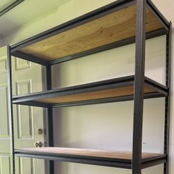 Wooden Shelves with Metal Frame