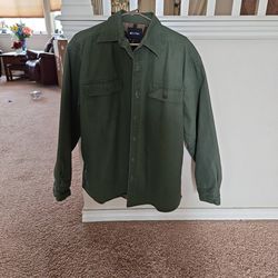 Men's Fleece Lined Dark Green Shirt
