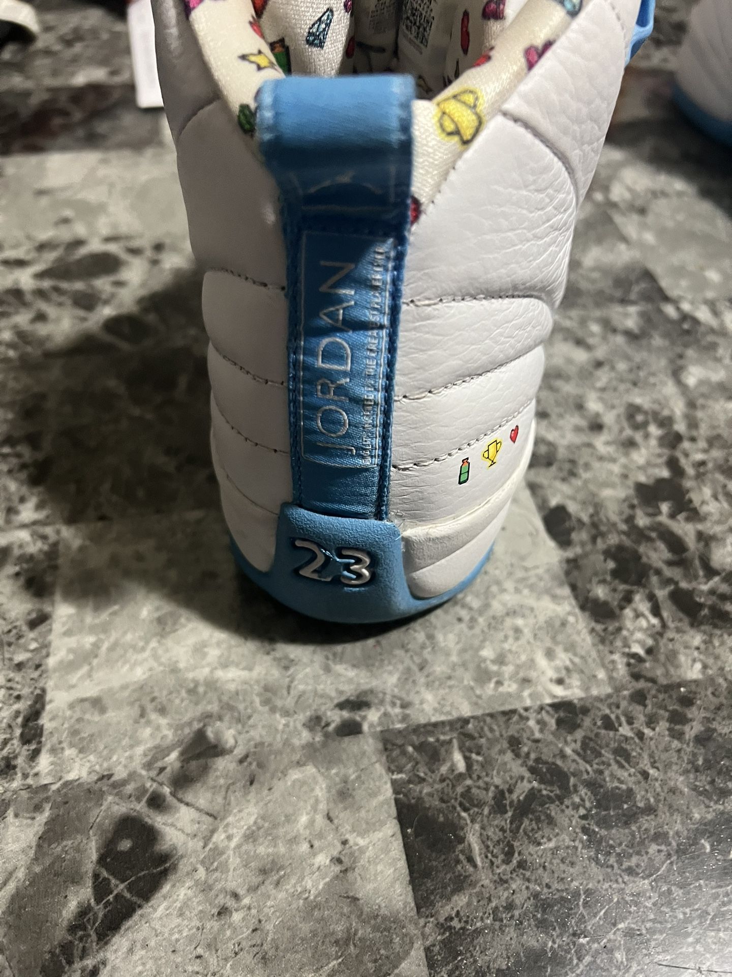 Jordan 12 Retro Emoji White And University Blue