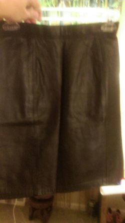 Sexy black leather mini skirt small ladies