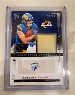 2025 Panini Impeccable AUTO Rookie Jersey Patch Blue Terrance Ferguson /99 RAMS
