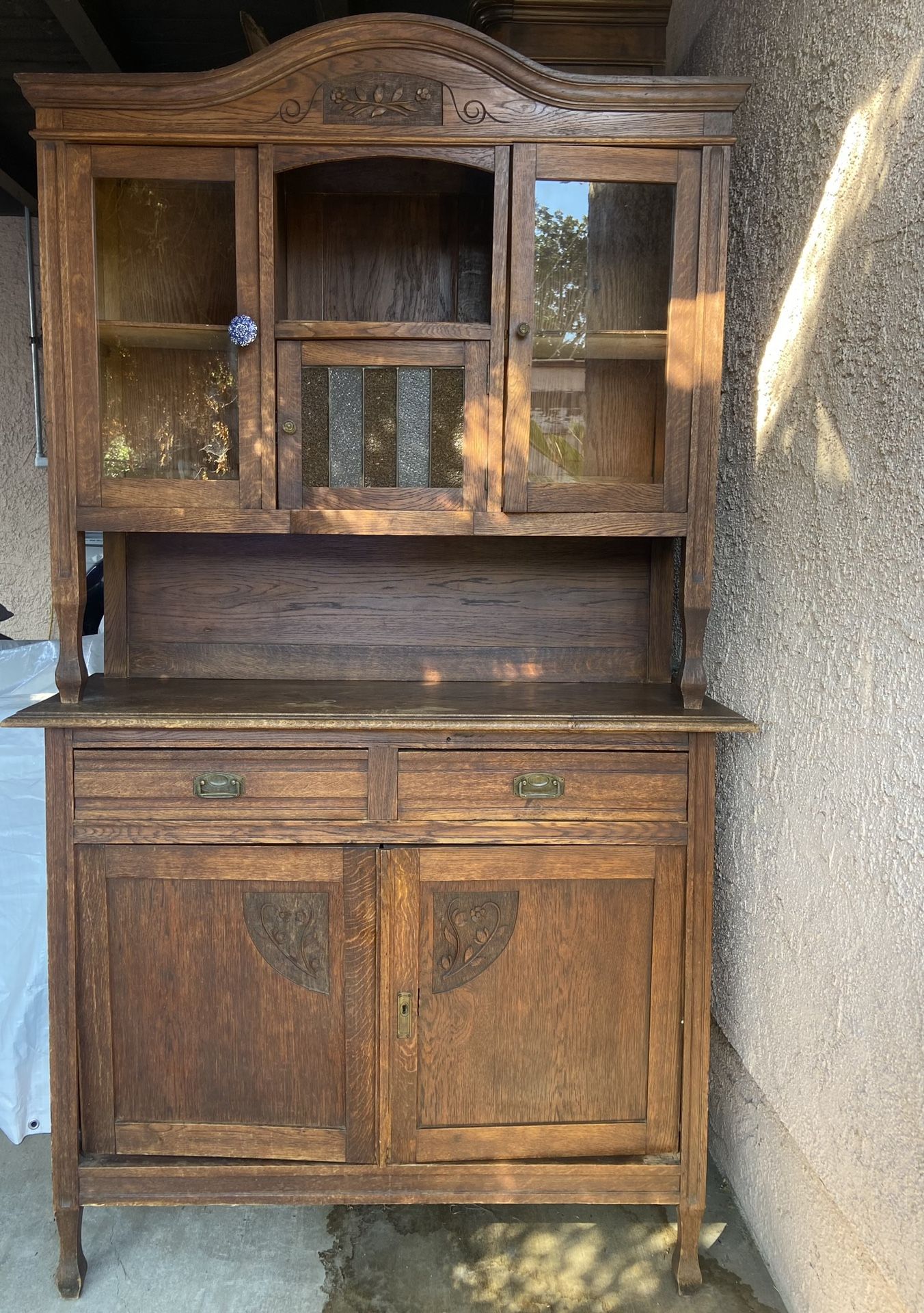 2 Piece Mid Century Modern Kitchen Hutch