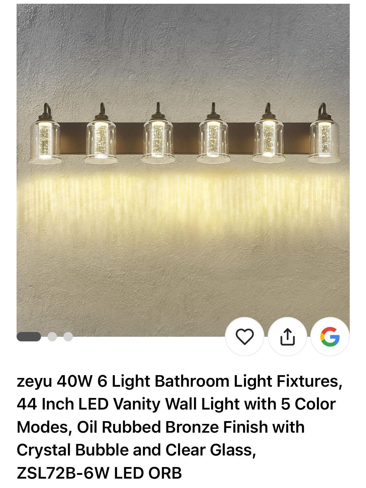 Zeyu 6-Light LED Vanity Fixture β Oil Rubbed Bronze w/ Clear Glass