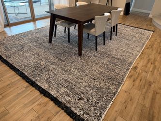 CB2 Leno Black & White Jute Rug, 10' x 14'. Huge, Neutral, $300