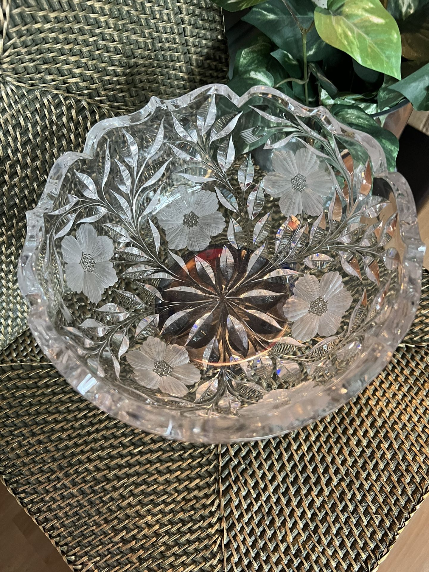 Exquisite American Cut Crystal Vintage Bowl 8” X 4” No Chips Excellent Condition Heavy,All Products : American Fashion Style Bags On Sale
