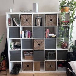 Like New White Kallax Cube Shelf 