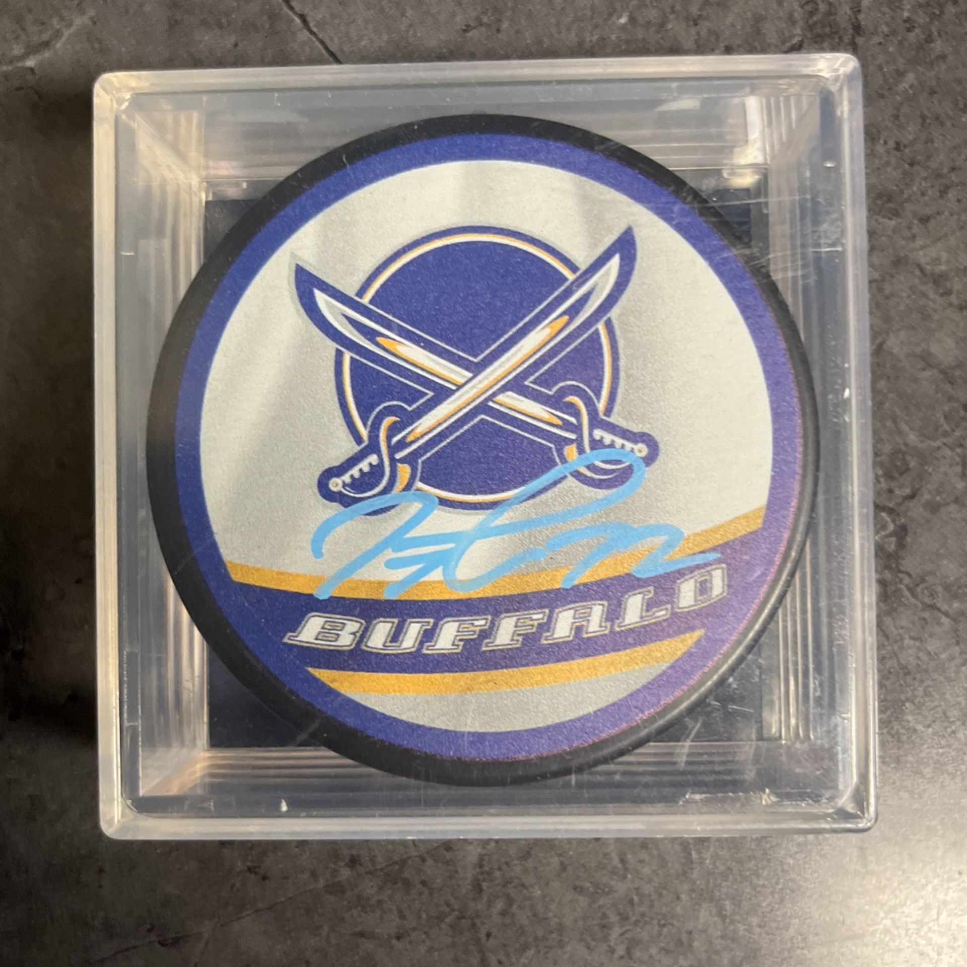 Tage Thompson Signed Puck