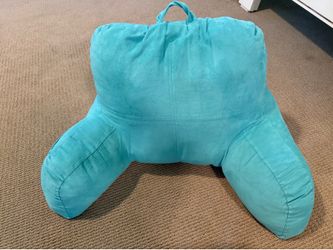 Teal Backrest Pillow and Storage Ottoman Set