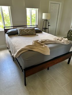 Queen Bed Frame & Mattress