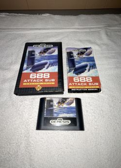 688 Attack Sub (Sega Genesis 1991) - Tested/Working - Complete In Box