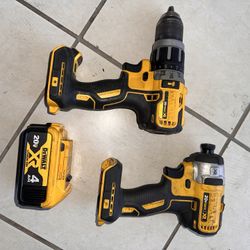 Dewalt Drill & Impact Set W/heavy Duty Battery (no Charger) $255 All 3 Pcs