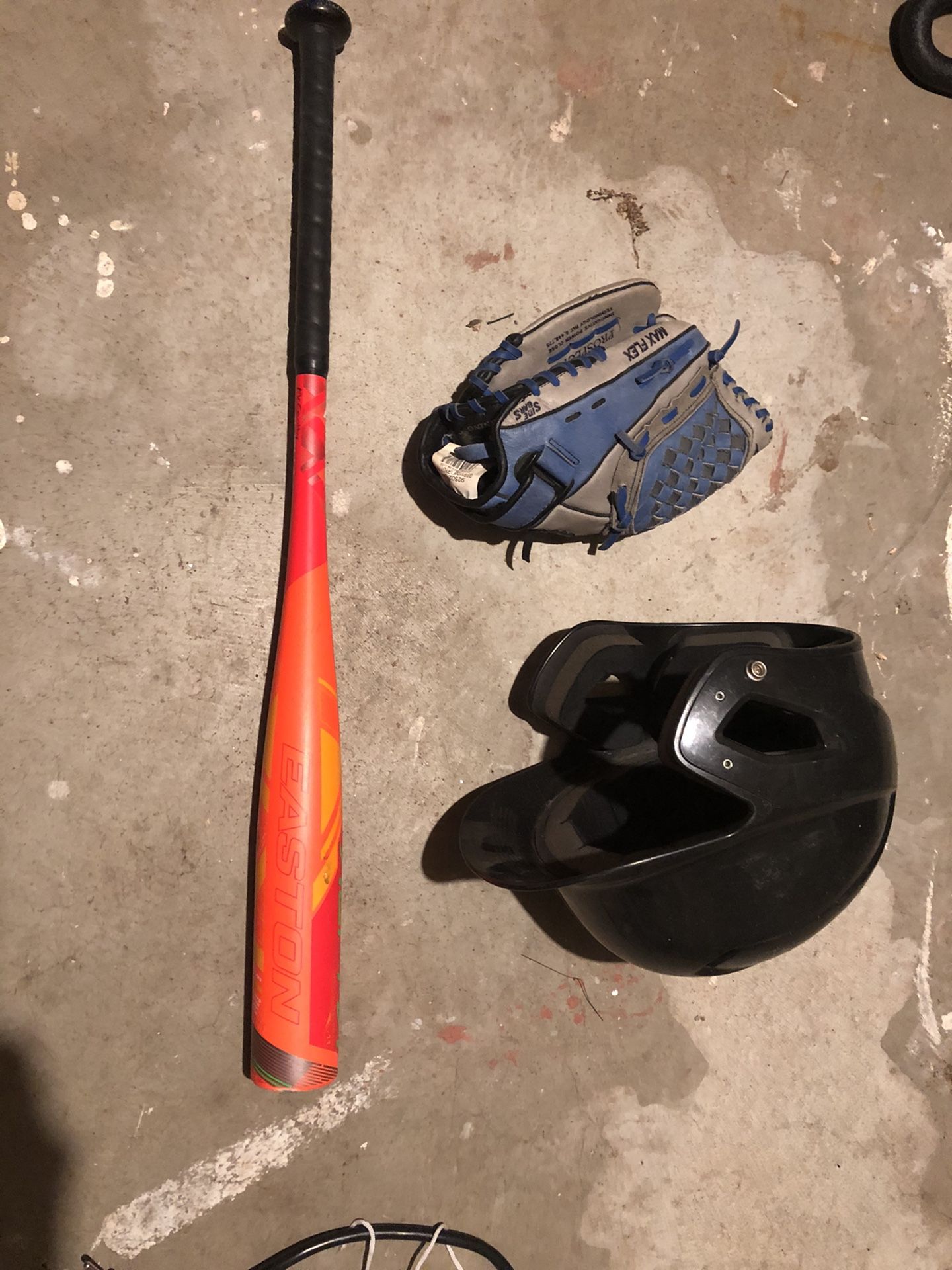 Baseball Bat Glove And Helmet