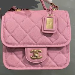 Chanel Pink Caviar Mini Bag Real Leather (Price $250)