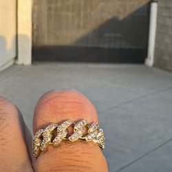 10k Cuban Diamond Ring