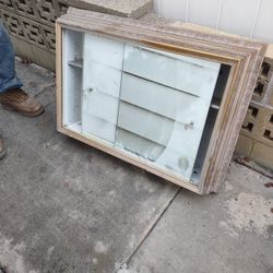 2 - Handcrafted Gold Tipped Medicine Cabinet