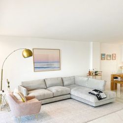 West Elm Sectional Couch, Grey, Brand New