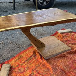 New handcrafted unique design coffee table walnut wood slab tea table L43”*W22”*H21”(address in description) live edge   👇delivery 🚚 available withi